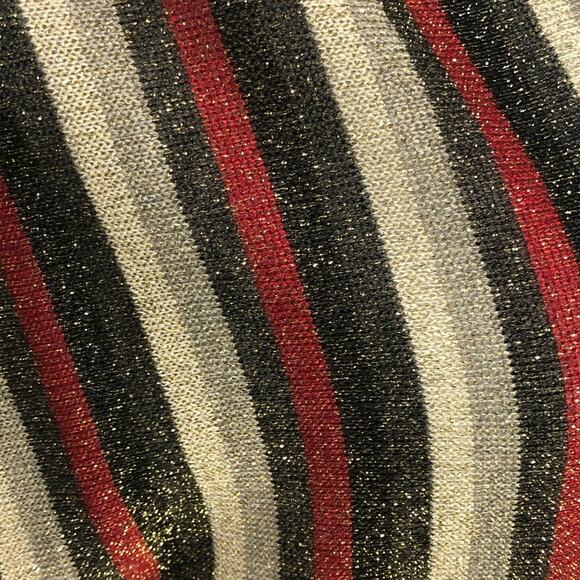 Zara Metallic Striped Belted Midi Dress V-Neck Size M - Picture 13 of 16